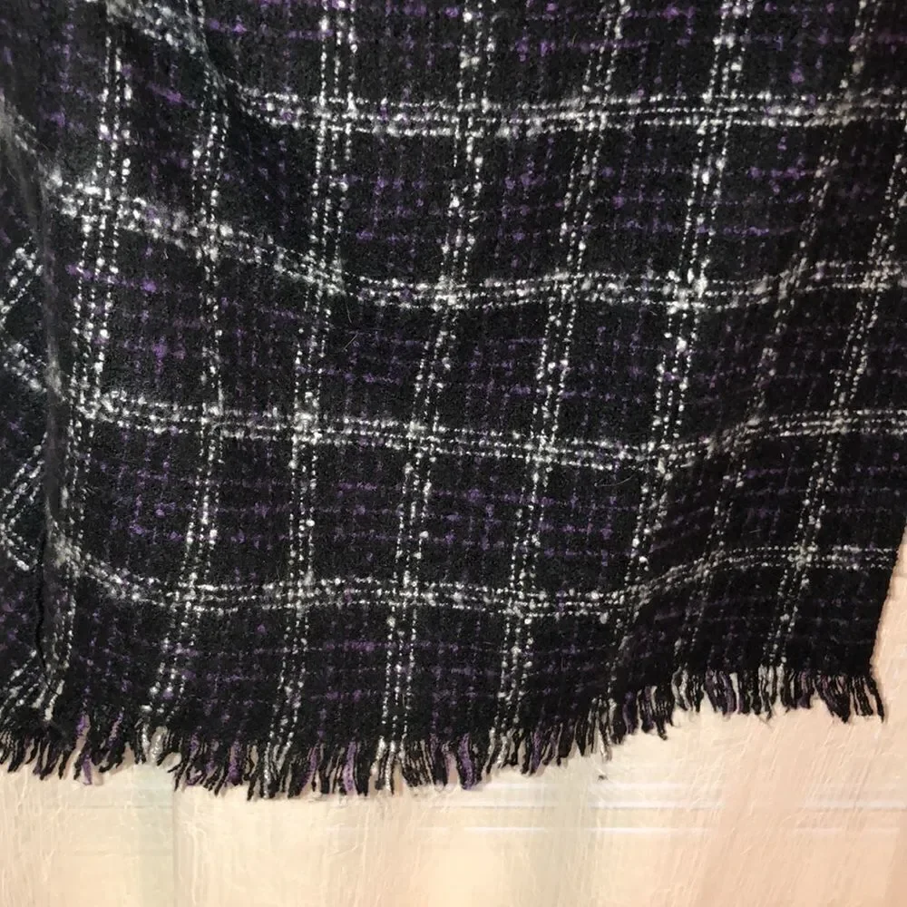 Reversible Plaid Blanket Scarf